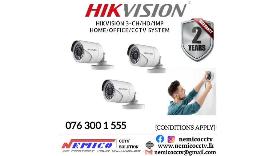 Hikvision CCTV CH 3-HD/ 1MP/ Bullet